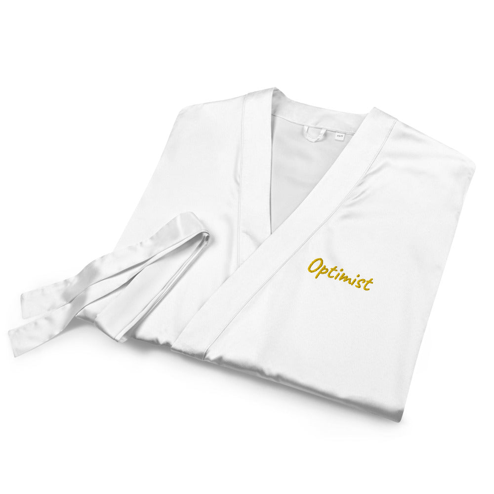 Optimist In Gold Embroidery on Satin Robe