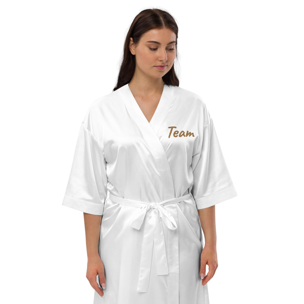 Team In Celluloid Embroidery on Satin Robe