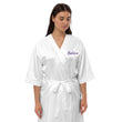 Believe In Amethyst Embroidery on Satin Robe