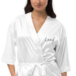 Lead In Silver Embroidery on Satin Robe