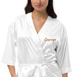 Courage In Amber Embroidery on Satin Robe