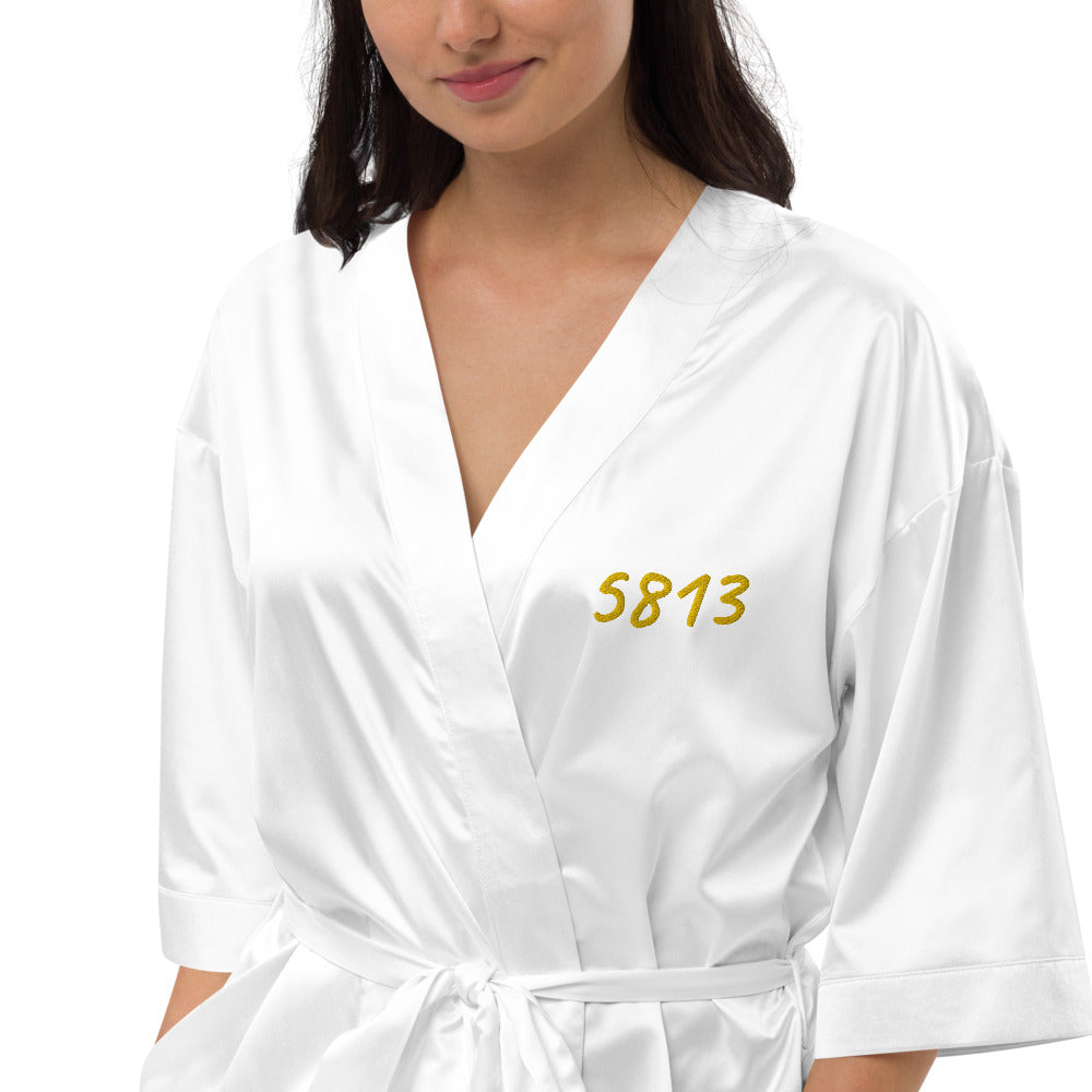 5813 In Gold Embroidery on Satin Robe