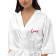 Love In Star Rose Quartz Embroidery on Satin Robe