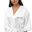 Motivation In Star Rose Quartz Embroidery on Satin Robe