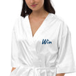 Win In Sapphire Embroidery on Satin Robe