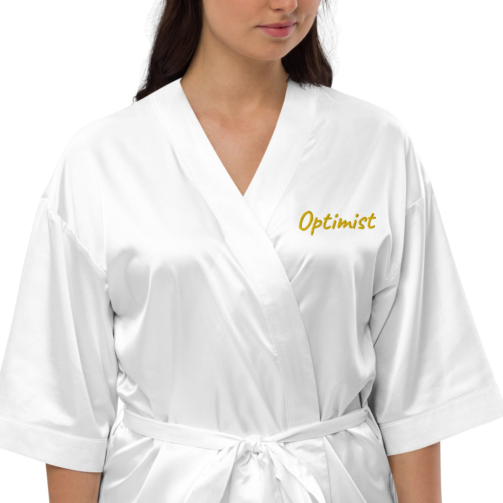 Optimist In Gold Embroidery on Satin Robe