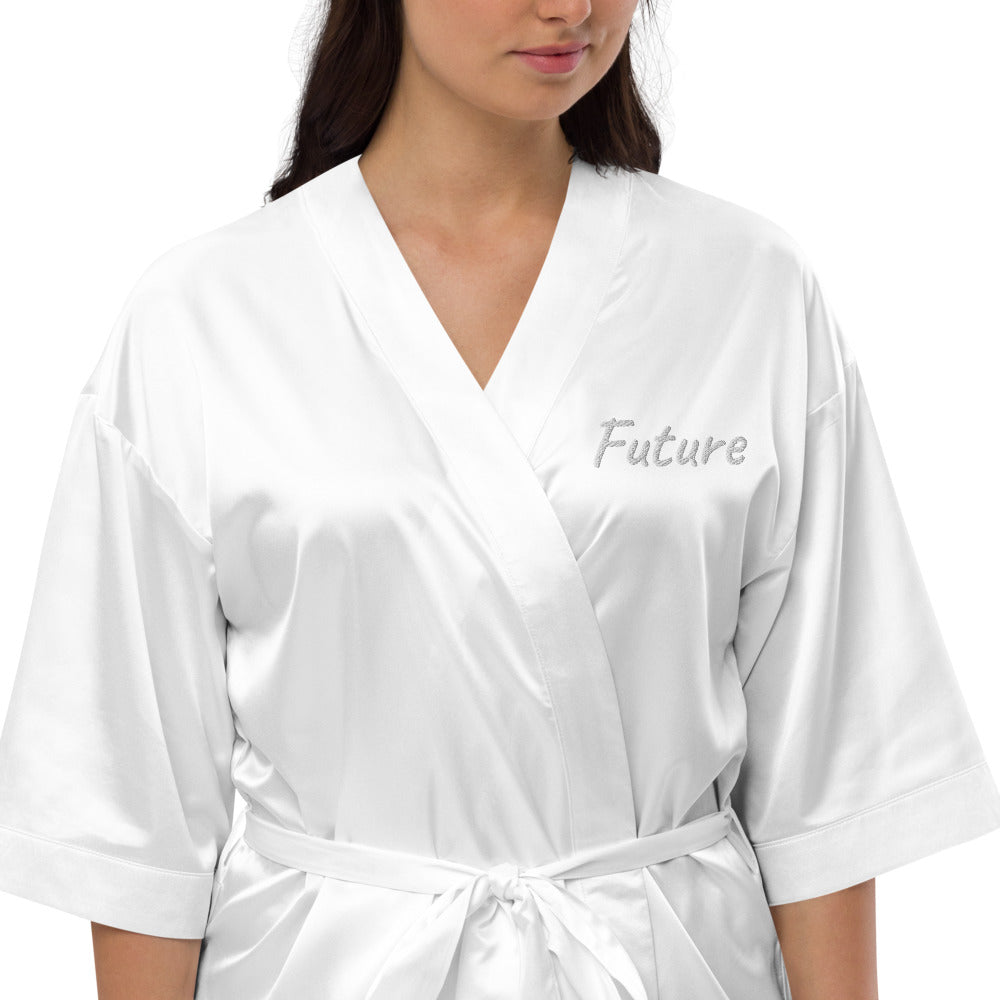 Future In Pearl Embroidery on Satin Robe