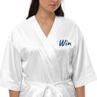 Win In Sapphire Embroidery on Satin Robe