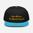 Keep Moving The World Forward In Gold Embroidery on Snapback Cap