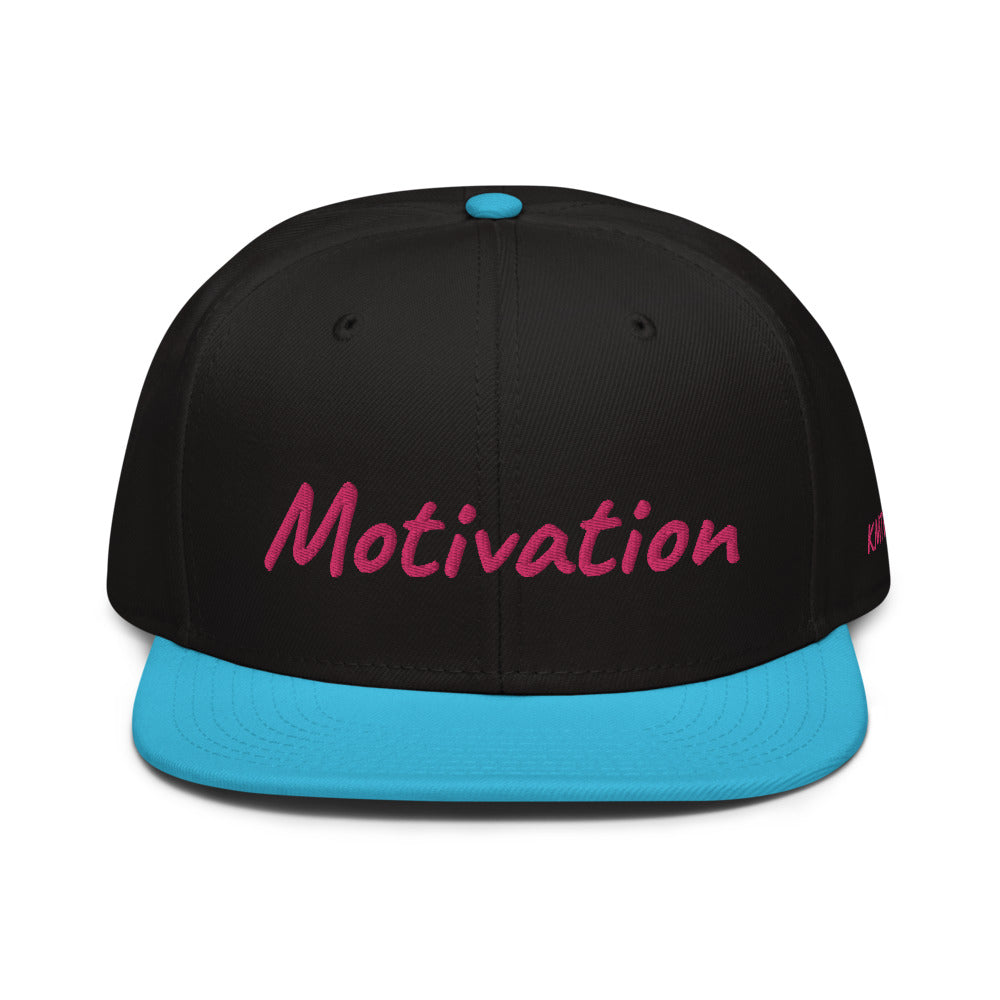 Motivation In Star Rose Quartz Embroidery on Snapback Cap