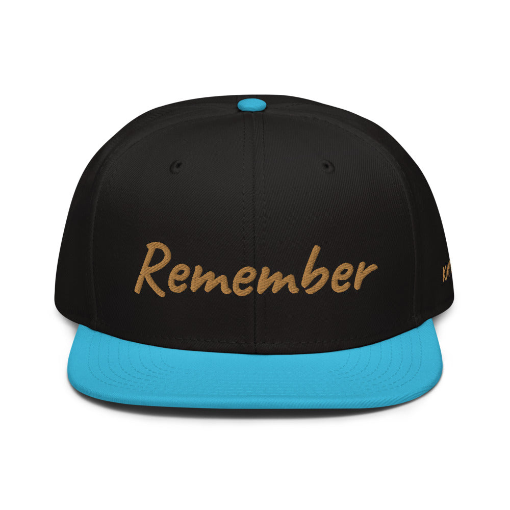 Remember In Celluloid Embroidery on Snapback Cap