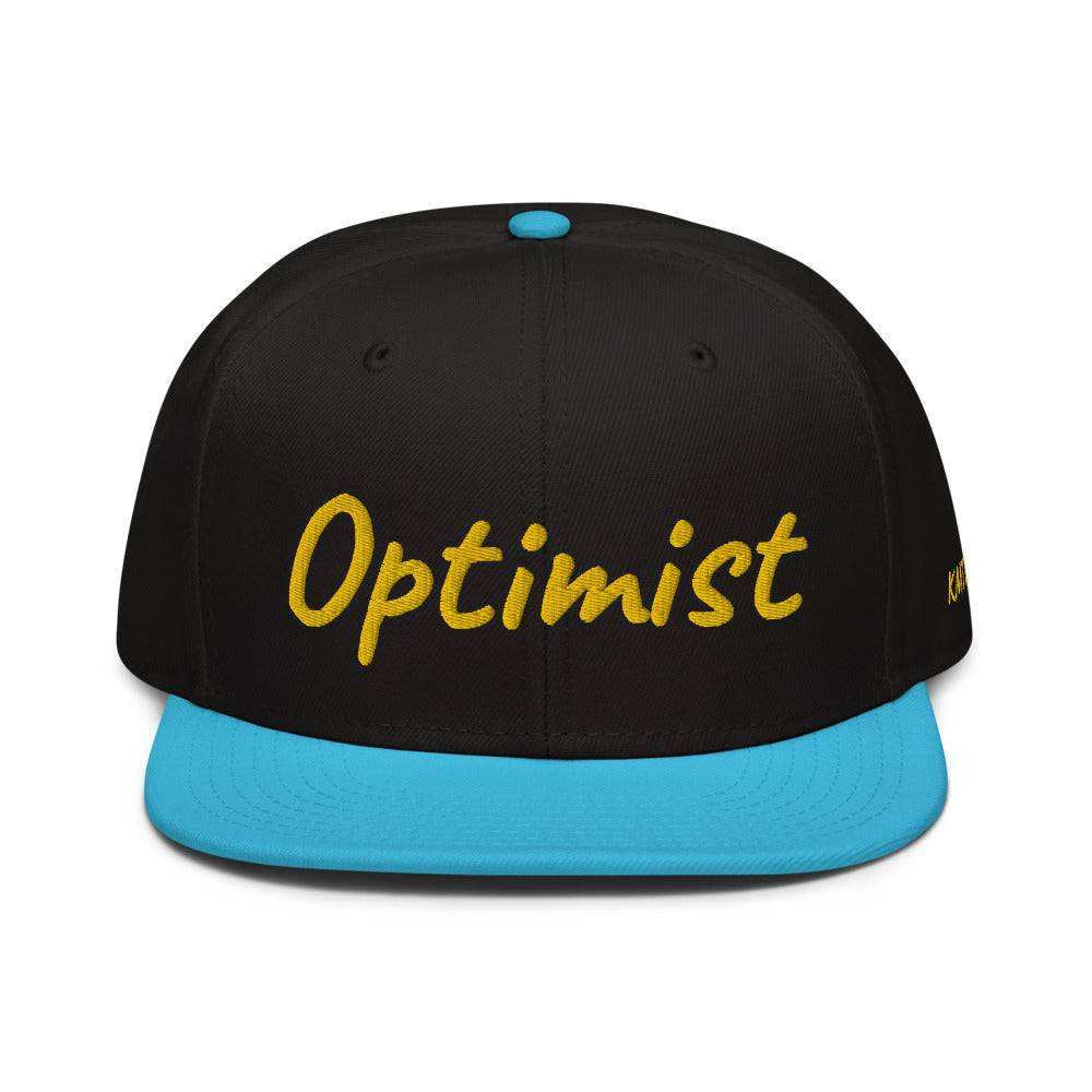 Optimist In Gold Embroidery on Snapback Cap