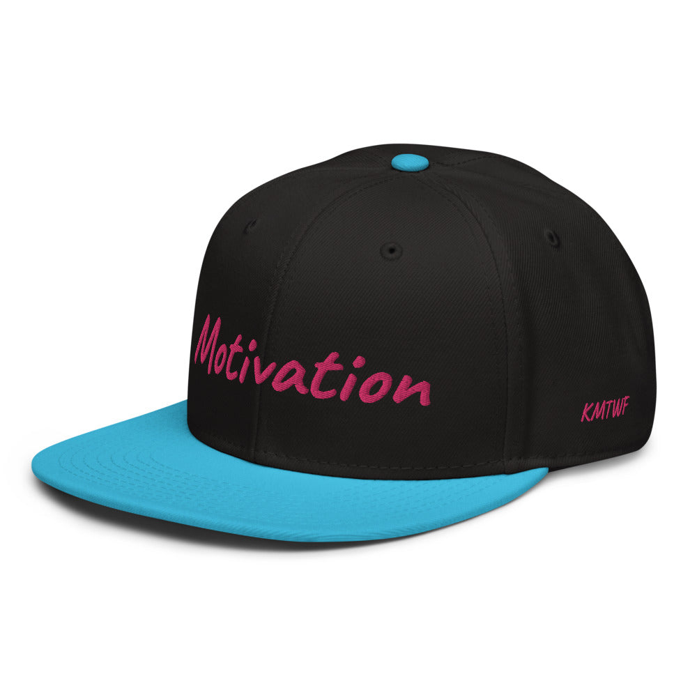 Motivation In Star Rose Quartz Embroidery on Snapback Cap