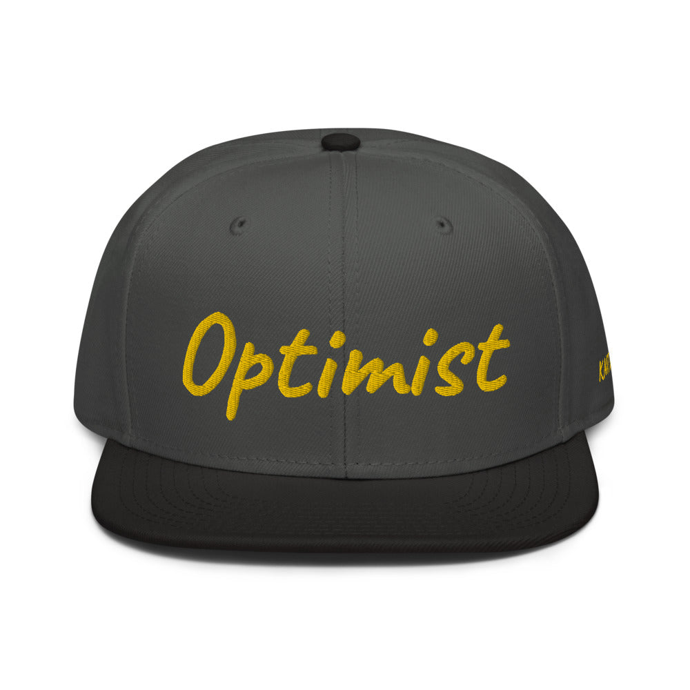 Optimist In Gold Embroidery on Snapback Cap