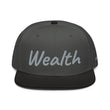 Wealth In Silver Embroidery on Snapback Cap