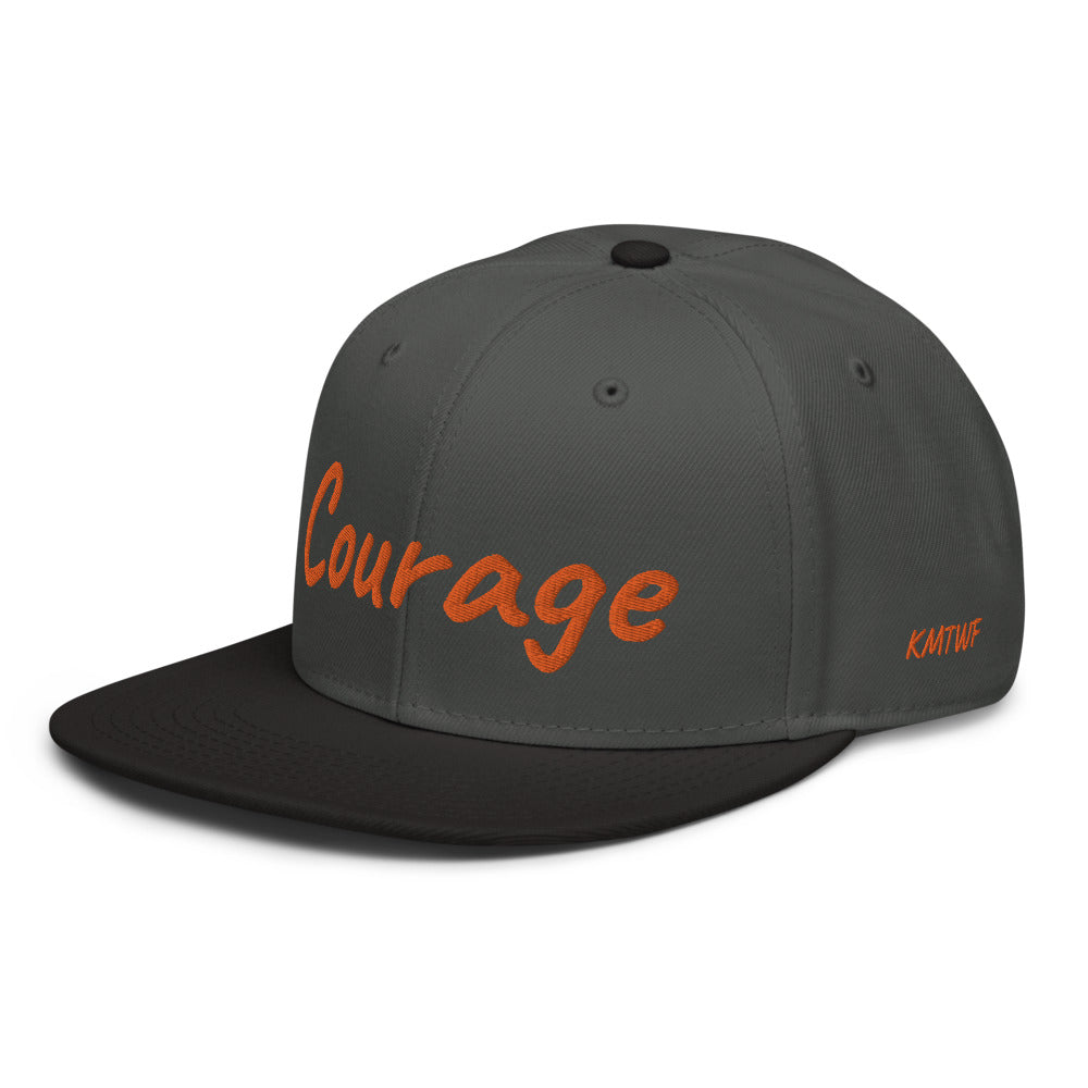 Courage In Amber Embroidery on Snapback Cap