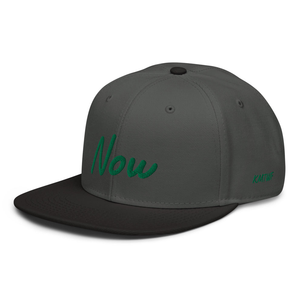 Now In Emerald Embroidery on Snapback Cap