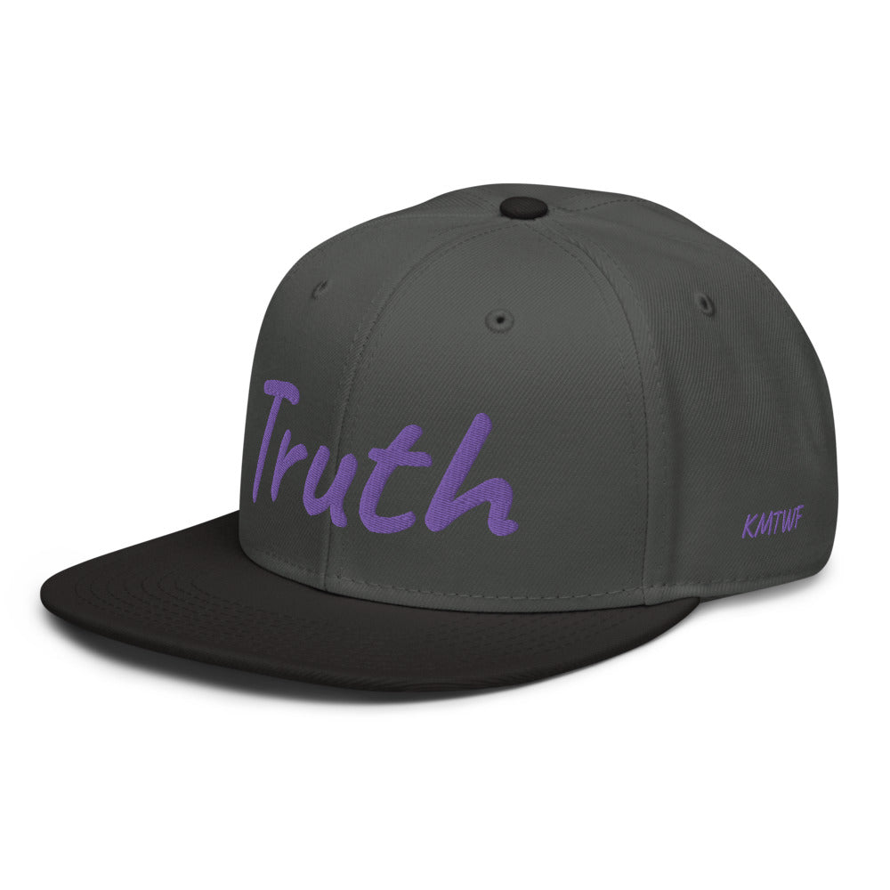 Truth In Amethyst Embroidery on Snapback Cap