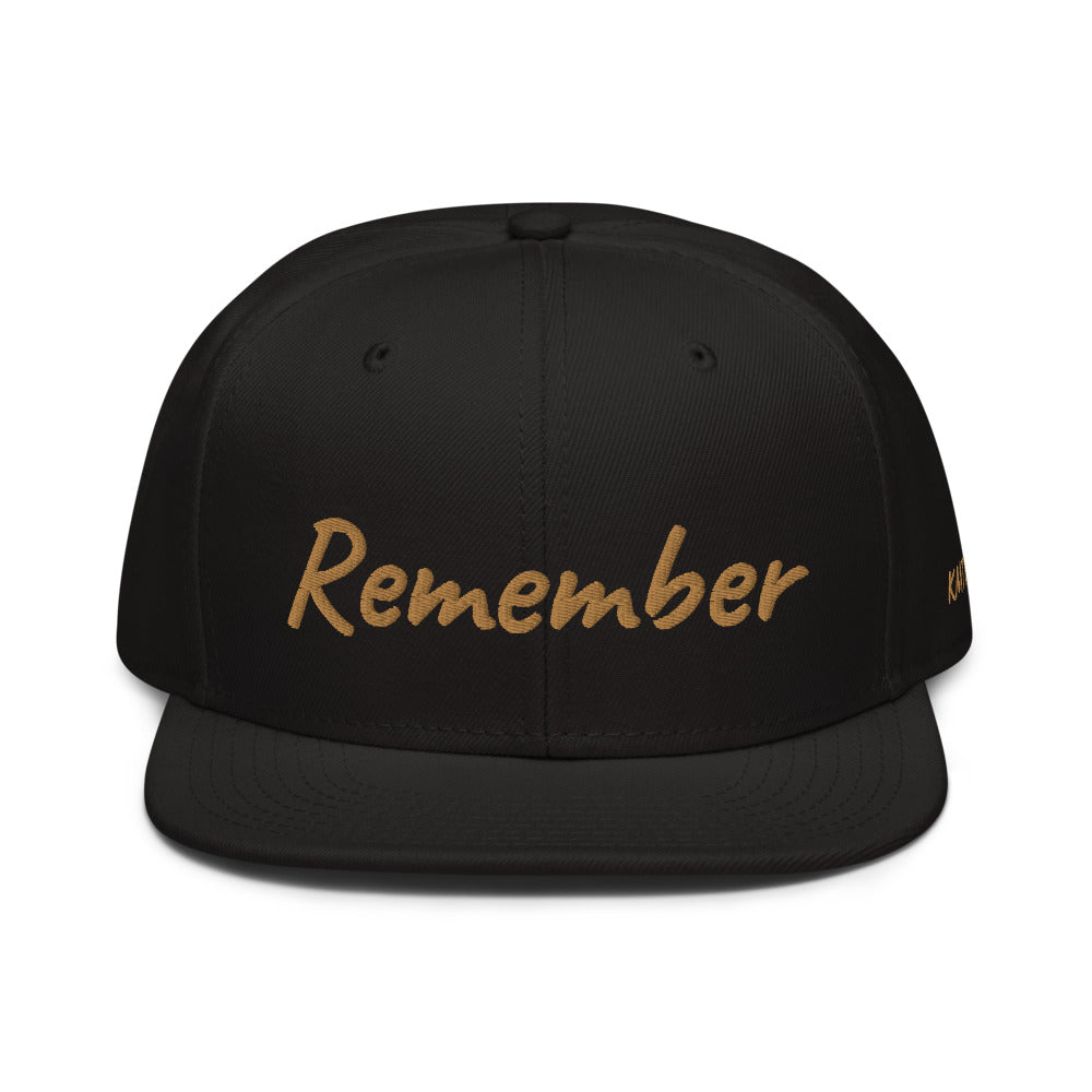 Remember In Celluloid Embroidery on Snapback Cap