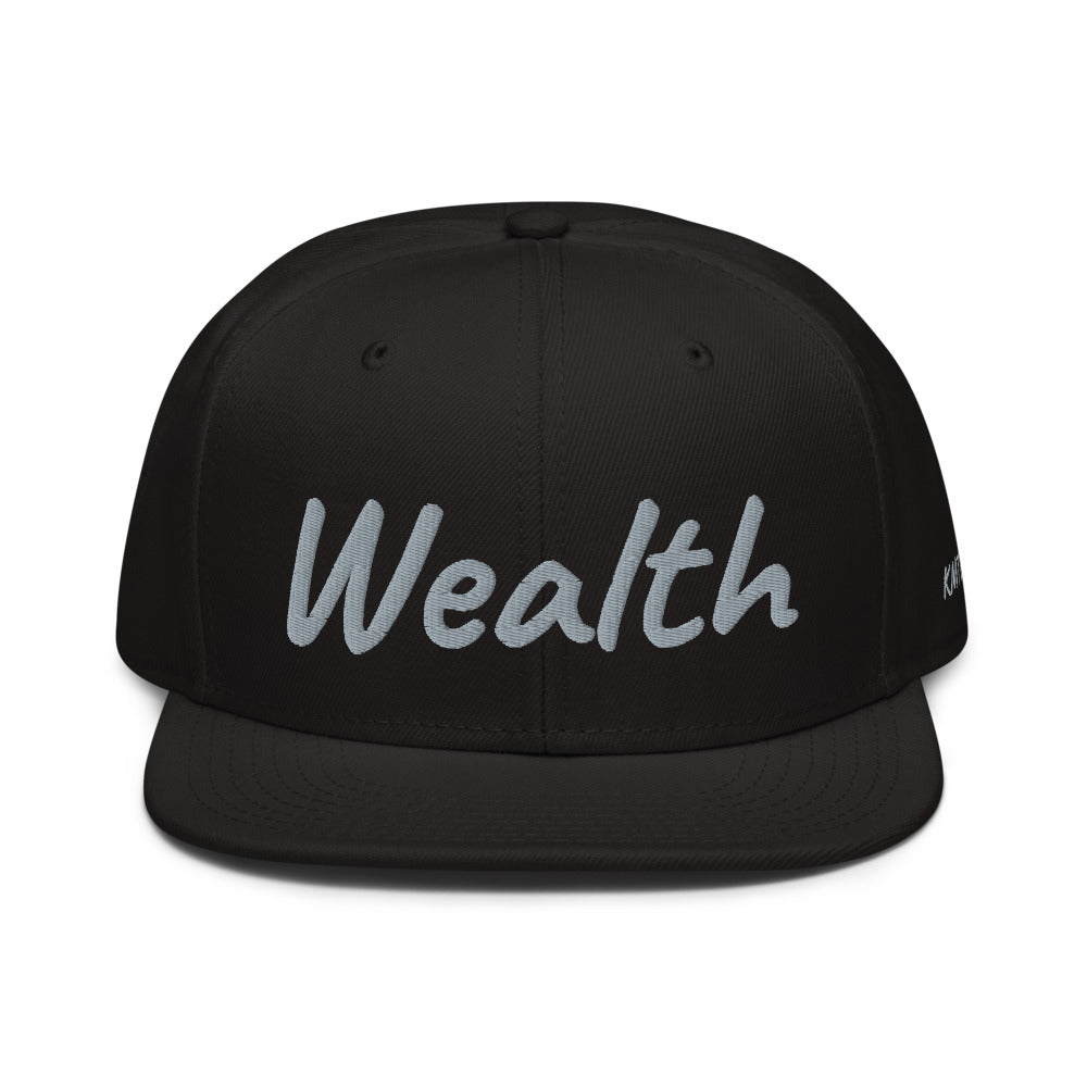 Wealth In Silver Embroidery on Snapback Cap