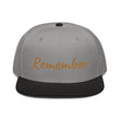 Remember In Celluloid Embroidery on Snapback Cap