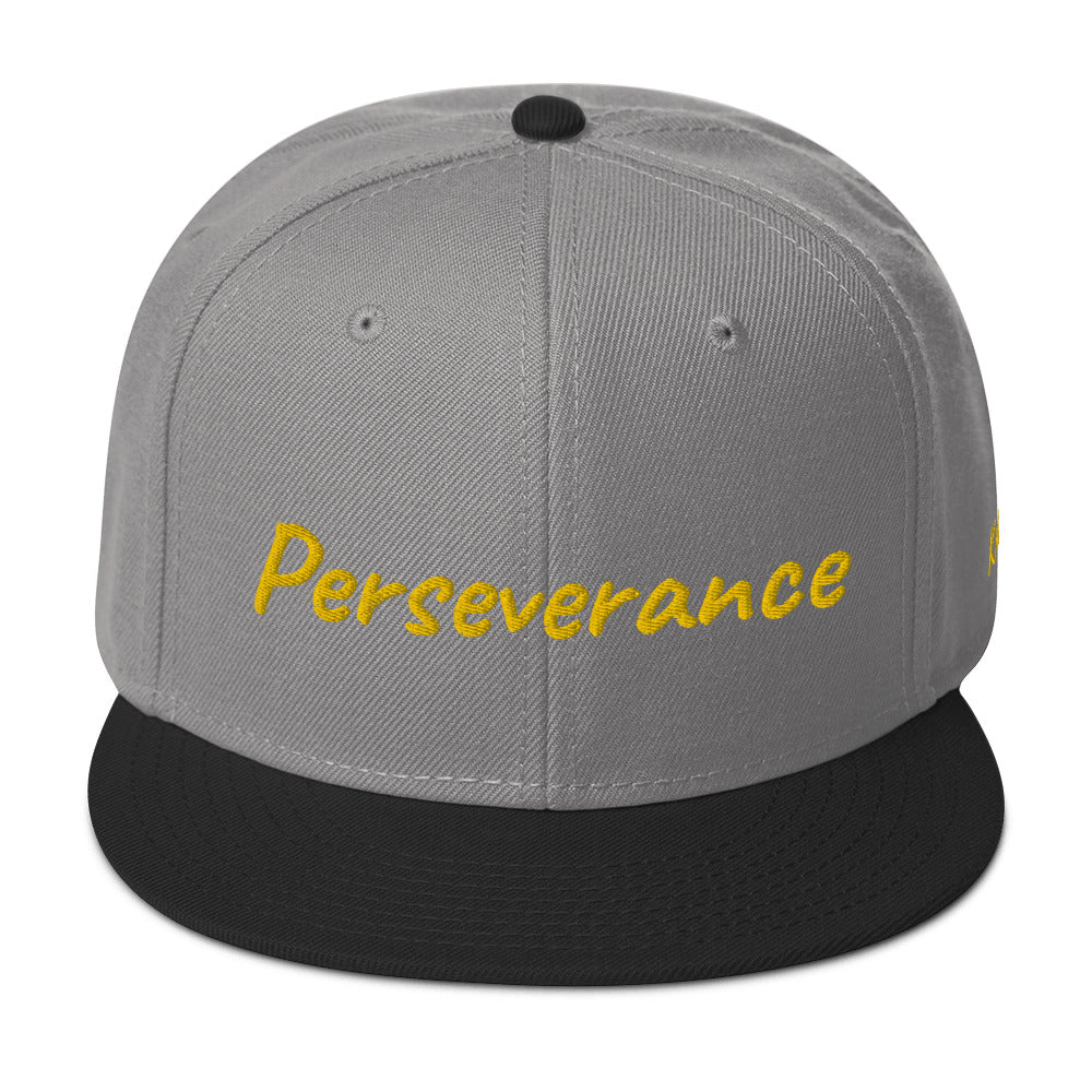 Perseverance In Gold Embroidery on Snapback Cap