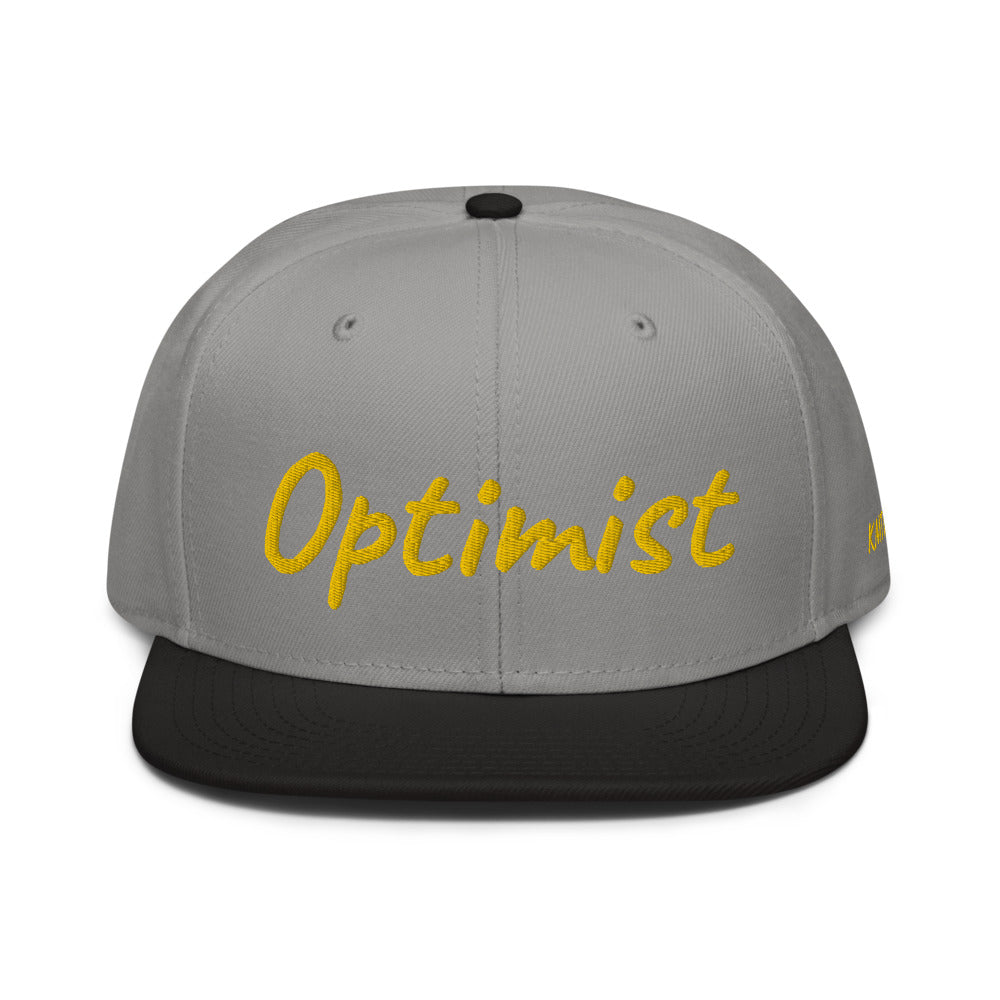 Optimist In Gold Embroidery on Snapback Cap