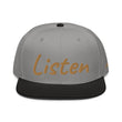 Listen In Copper Embroidery on Snapback Cap