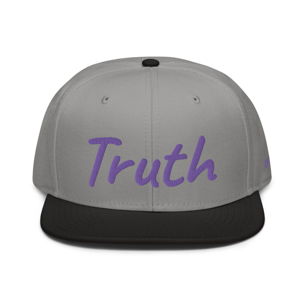 Truth In Amethyst Embroidery on Snapback Cap