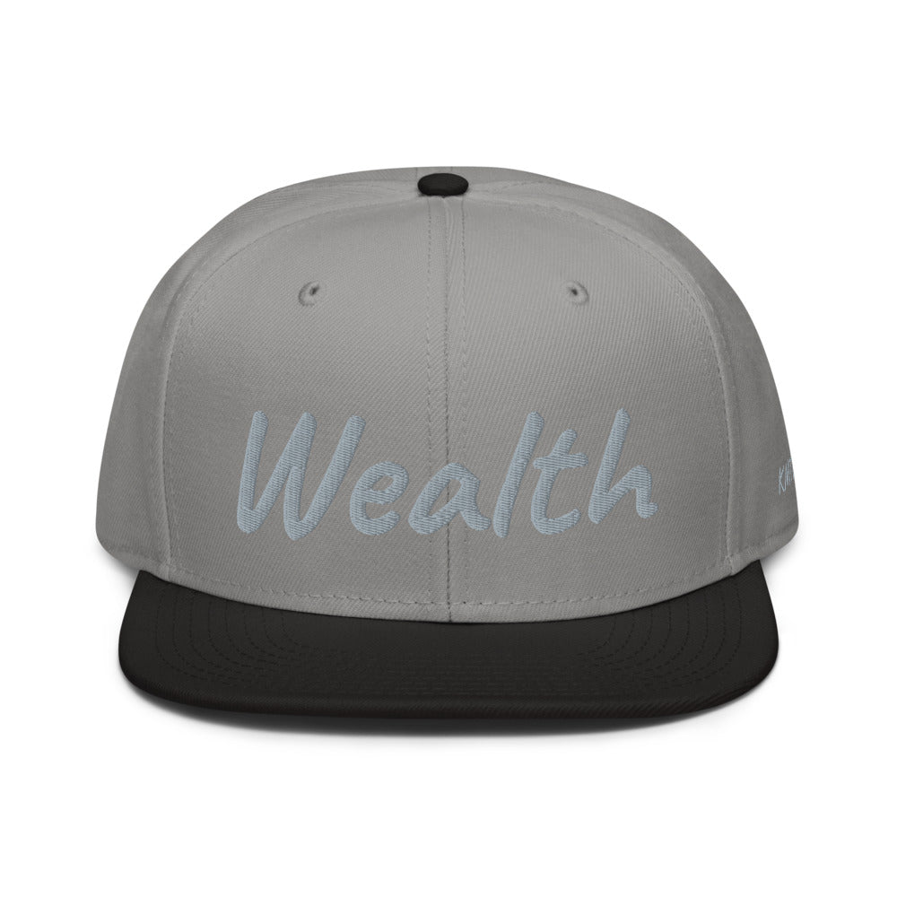 Wealth In Silver Embroidery on Snapback Cap