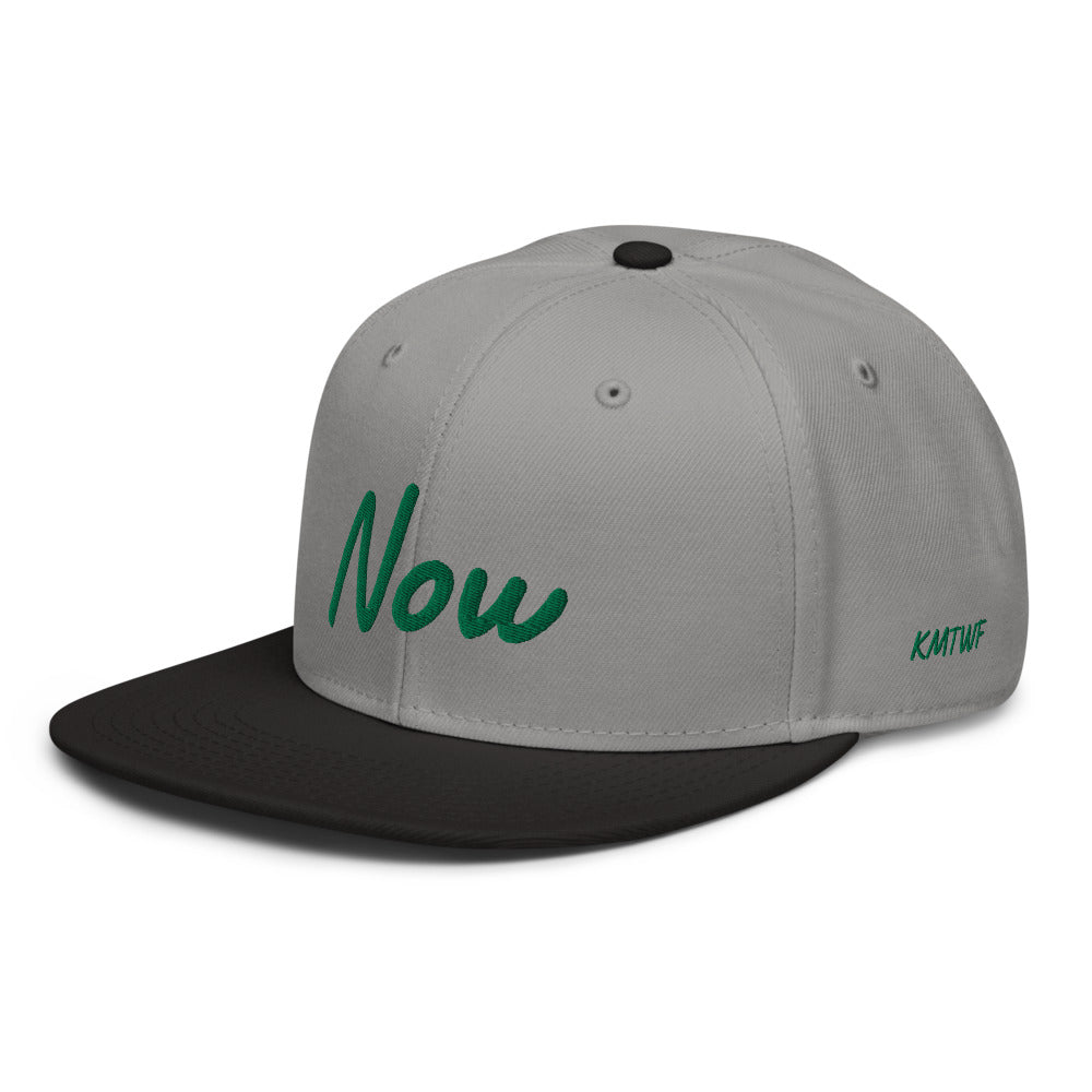 Now In Emerald Embroidery on Snapback Cap