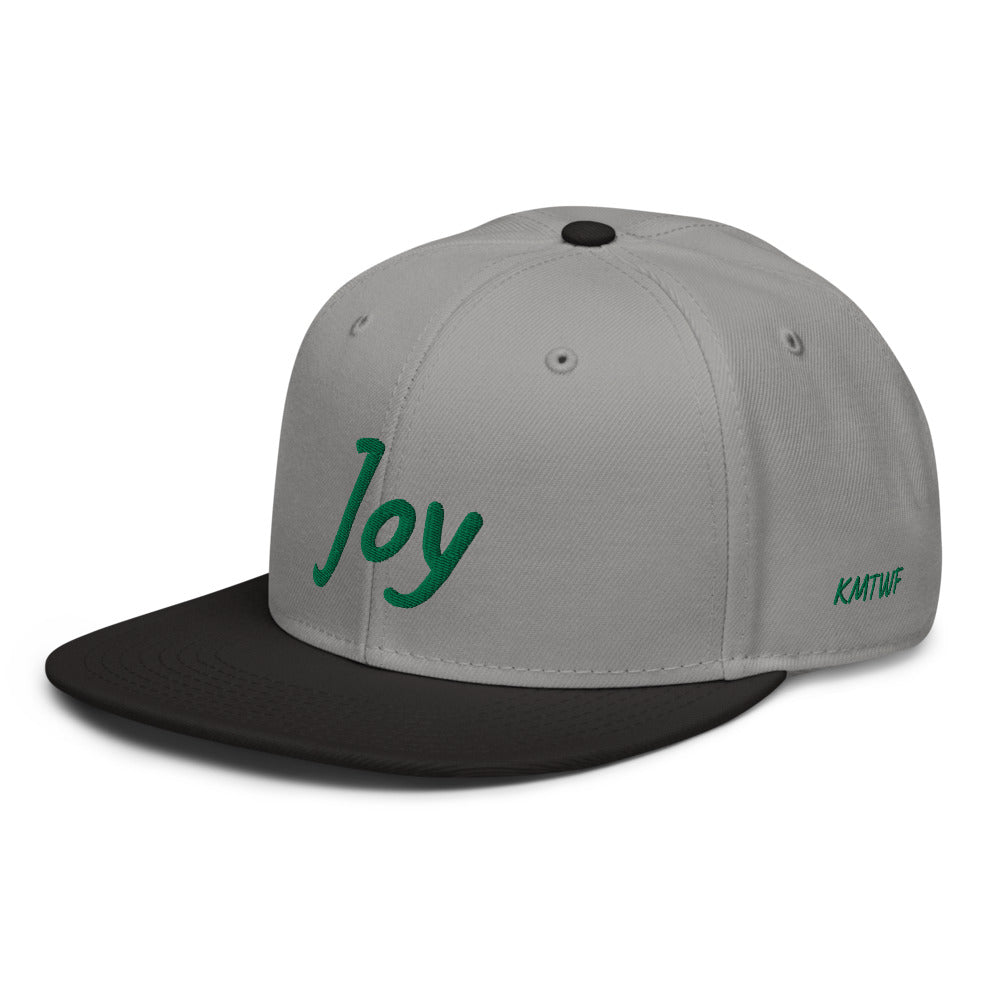 Joy In Emerald Embroidery on Snapback Cap