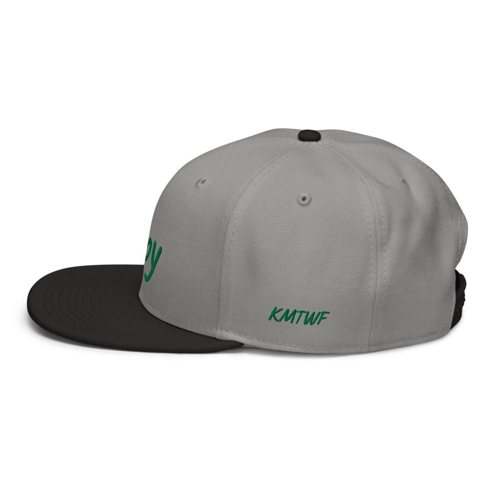 Joy In Emerald Embroidery on Snapback Cap