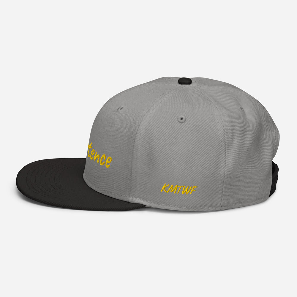 Persistence In Gold Embroidery on Snapback Cap