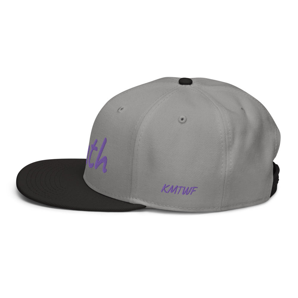 Truth In Amethyst Embroidery on Snapback Cap