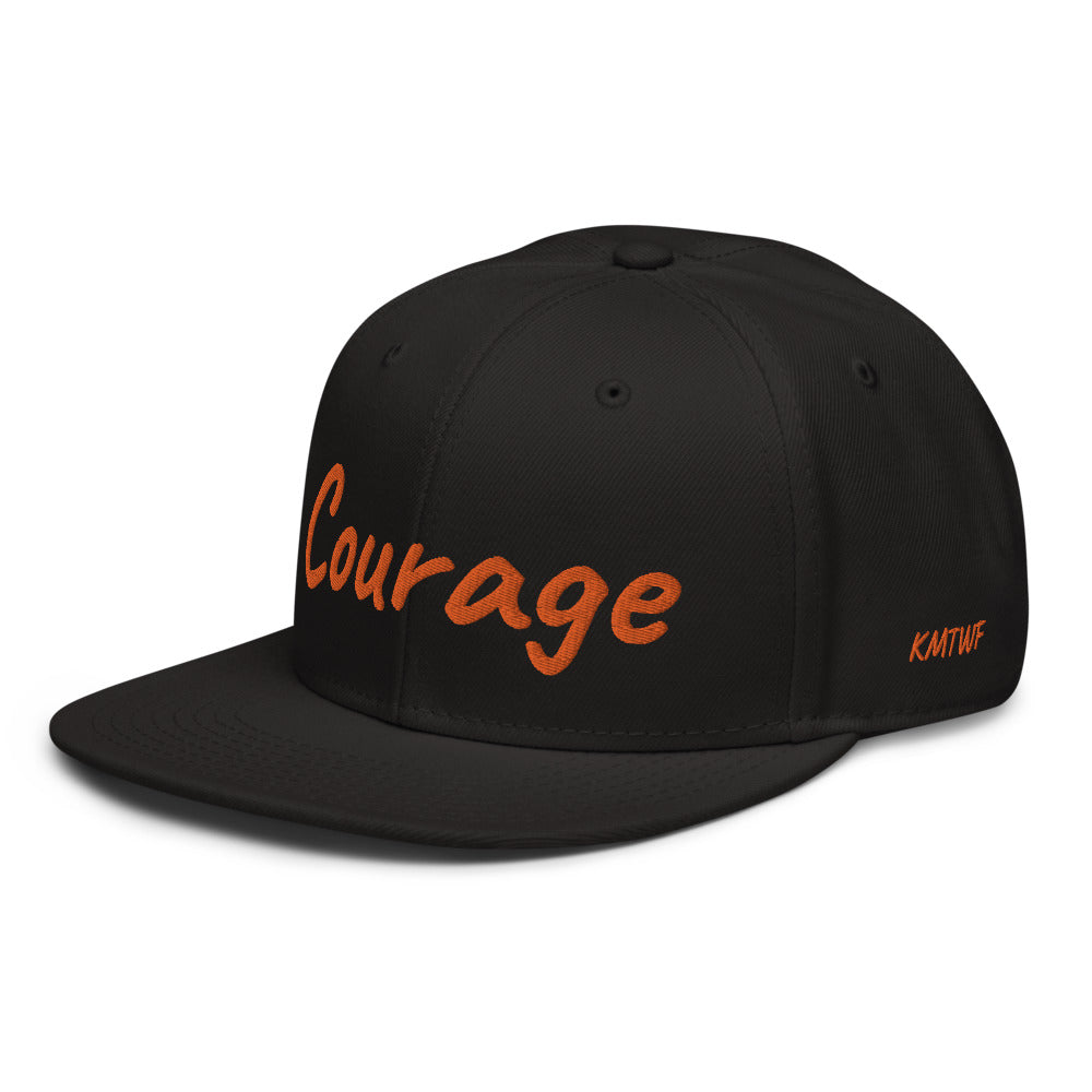 Courage In Amber Embroidery on Snapback Cap