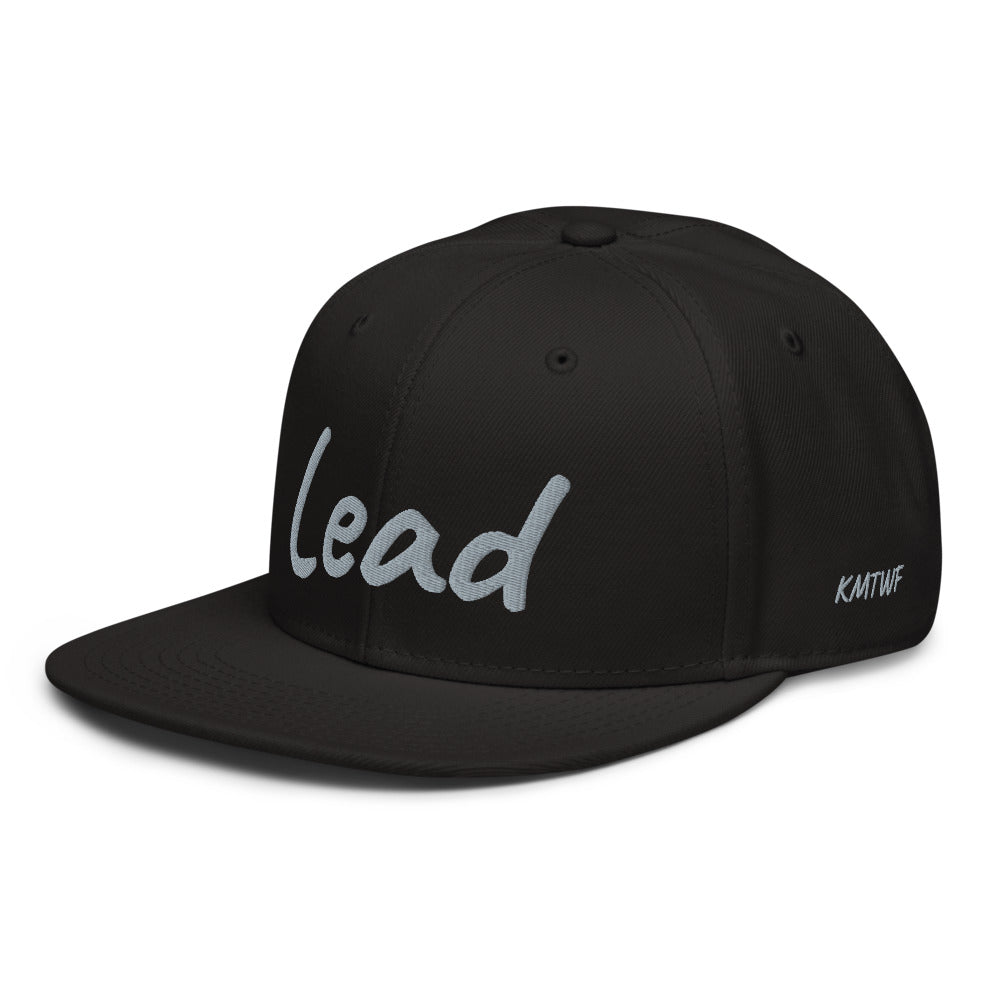 Lead In Silver Embroidery on Snapback Cap