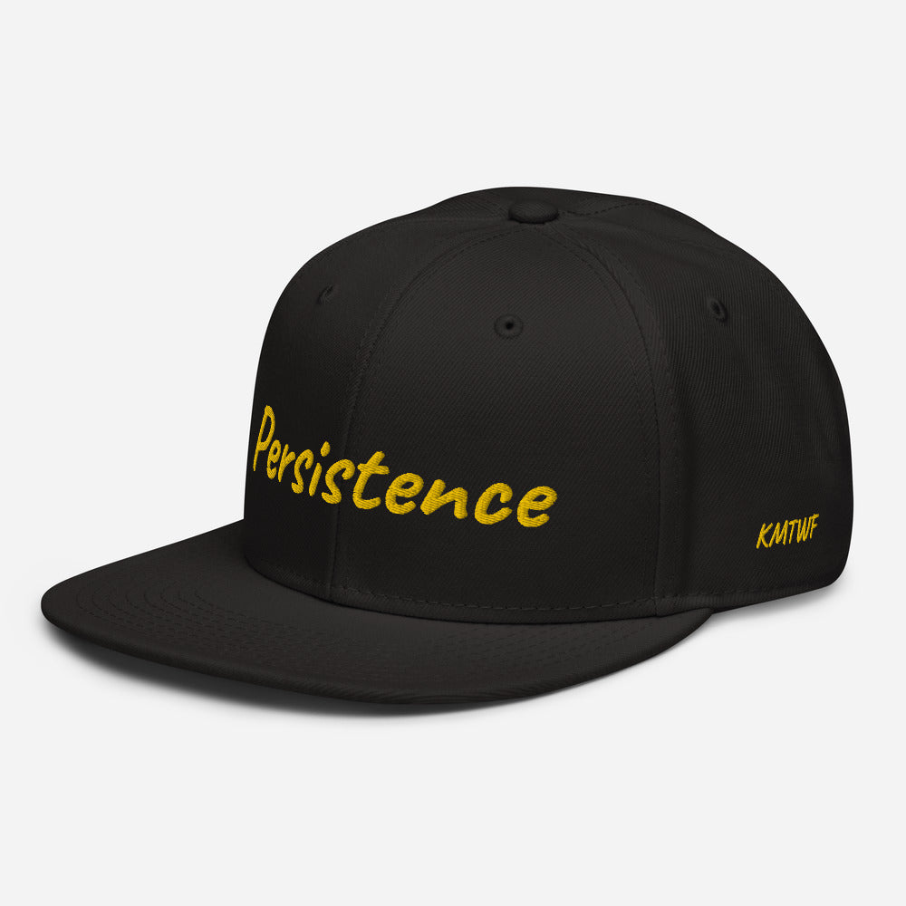 Persistence In Gold Embroidery on Snapback Cap