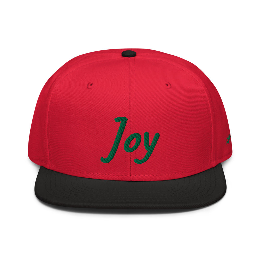 Joy In Emerald Embroidery on Snapback Cap