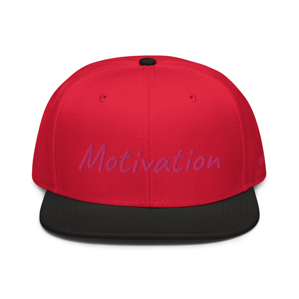 Motivation In Star Rose Quartz Embroidery on Snapback Cap