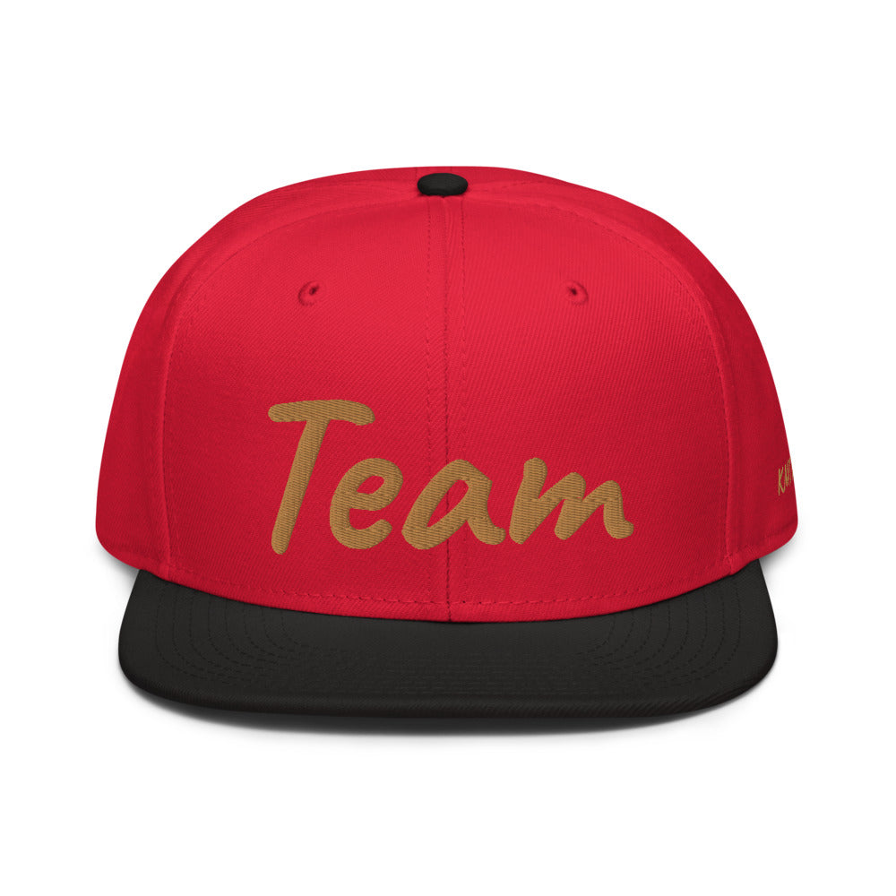 Team In Celluloid Embroidery on Snapback Cap