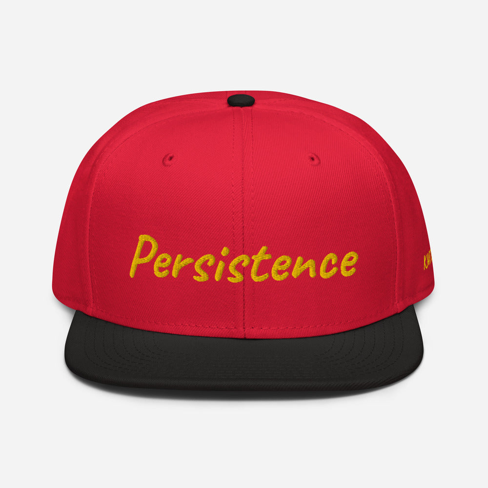 Persistence In Gold Embroidery on Snapback Cap