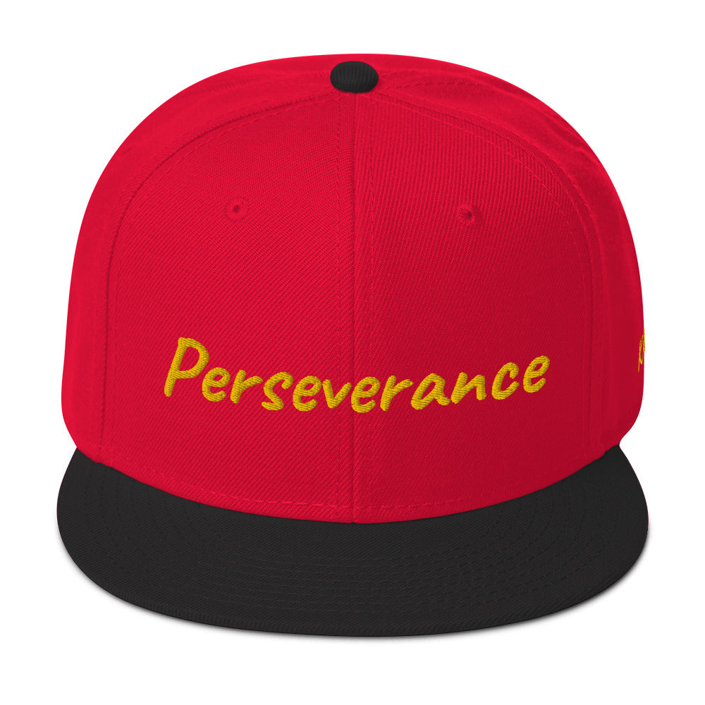 Perseverance In Gold Embroidery on Snapback Cap