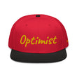 Optimist In Gold Embroidery on Snapback Cap