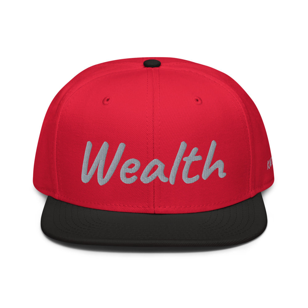 Wealth In Silver Embroidery on Snapback Cap