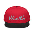 Wealth In Silver Embroidery on Snapback Cap