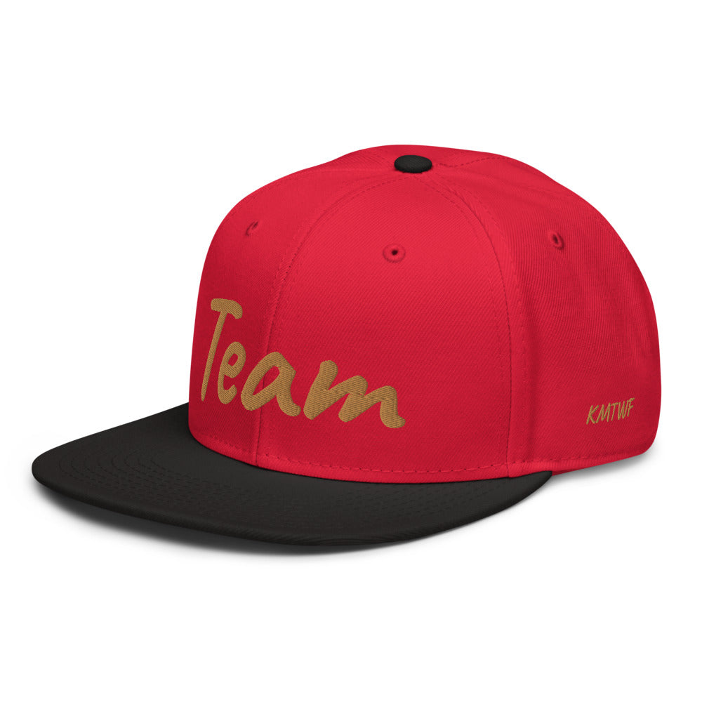 Team In Celluloid Embroidery on Snapback Cap