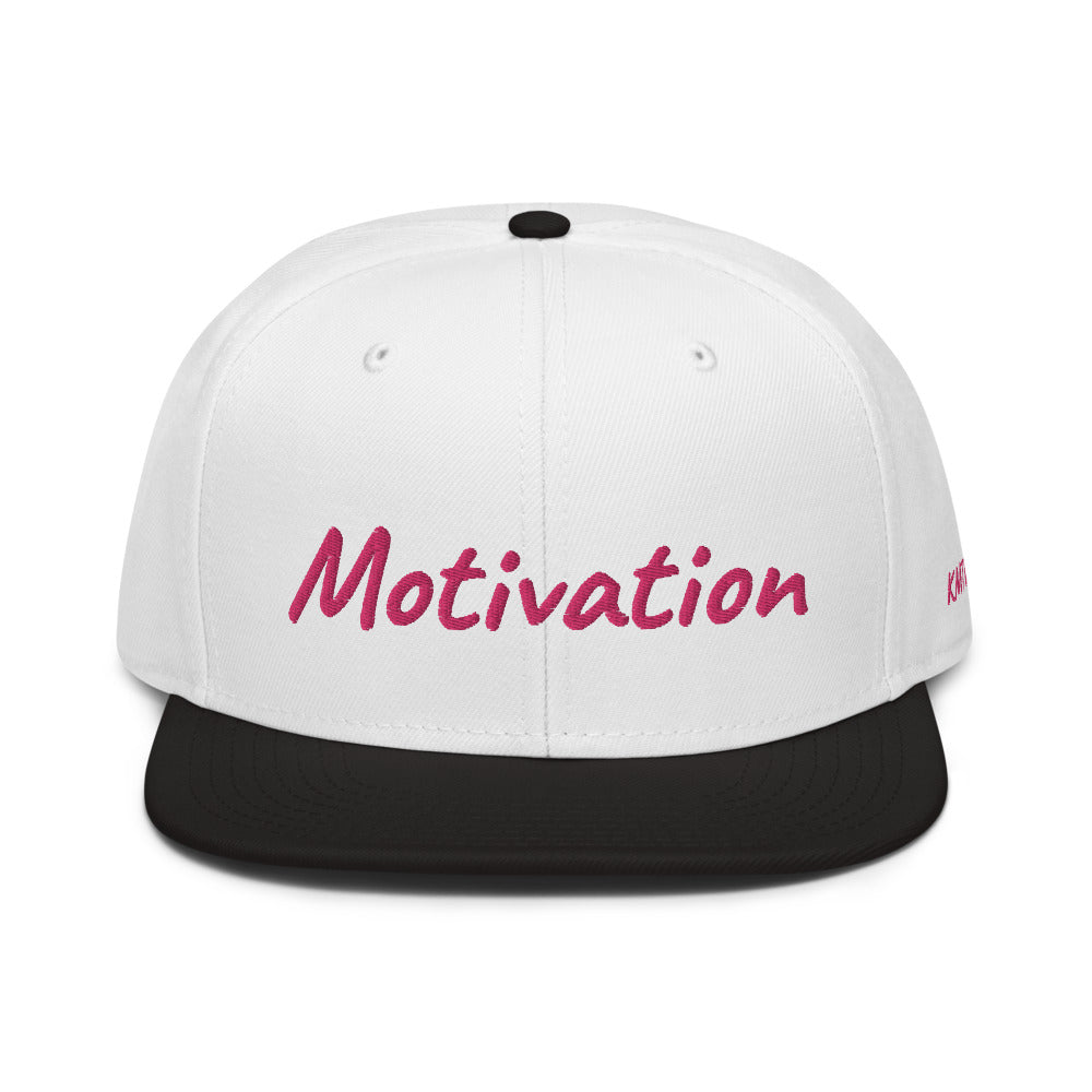 Motivation In Star Rose Quartz Embroidery on Snapback Cap