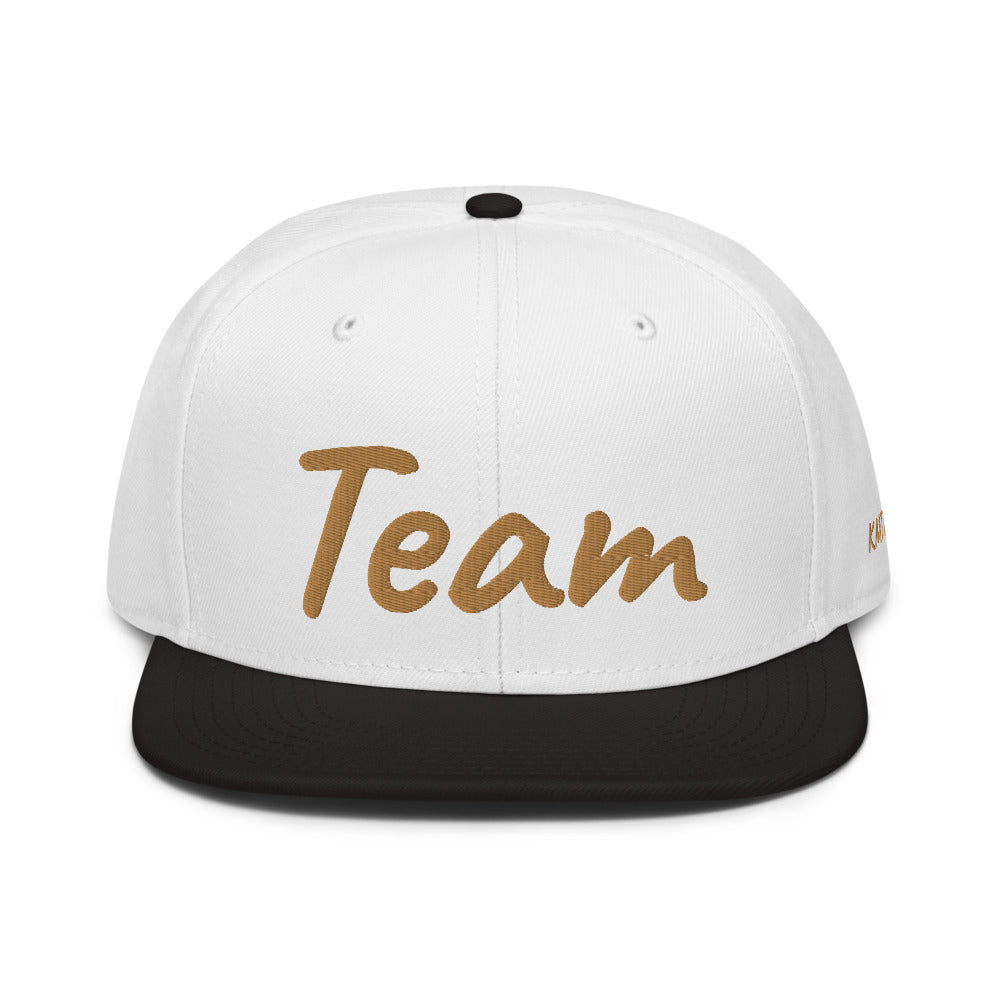 Team In Celluloid Embroidery on Snapback Cap