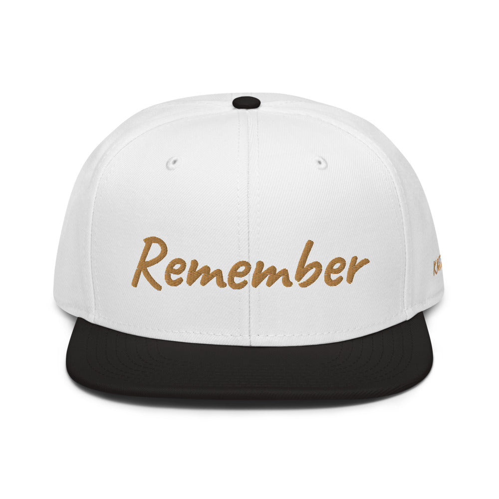 Remember In Celluloid Embroidery on Snapback Cap